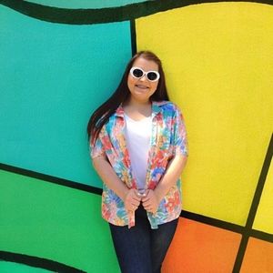 Vintage 1990's Watercolor Floral Button Up